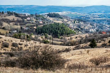 Fototapeta na wymiar Scenery of Stiavnica Mountains, Slovakia, seasonal natural scene