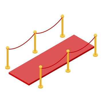 Vip red carpet barrier icon. Isometric of vip red carpet barrier vector icon for web design isolated on white background