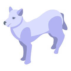 White dog training icon. Isometric of white dog training vector icon for web design isolated on white background