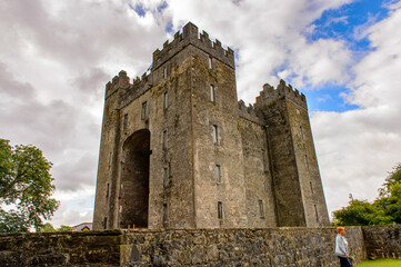 Fototapeta na wymiar Bunratty Castle (Castle at the Mouth of the Ratty), a 15th century tower house in County Clare, Ireland. National Monument of Ireland