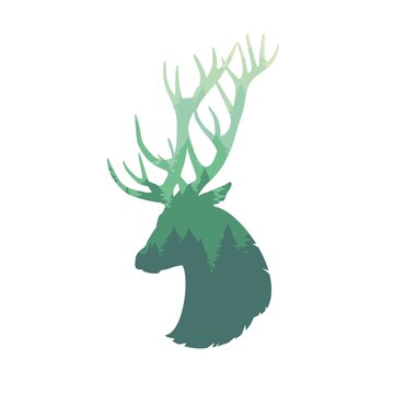 recommend clip art: Deer head silhouette