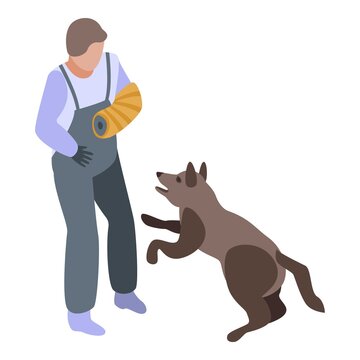 Police dog training icon. Isometric of police dog training vector icon for web design isolated on white background