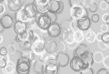 Light Gray vector background with bubbles.