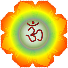 om and colorful bright background