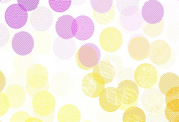 Light Pink, Yellow vector background with spots.