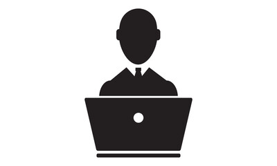 Business man office work time icon. vector graphics