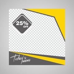 Vector illustration. Culinary social media post template.