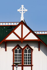 Church in Husavík, a town in Nordurping municipality on the north coast of Iceland