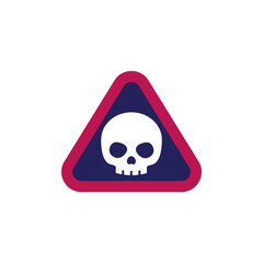 danger warning sign with a skull