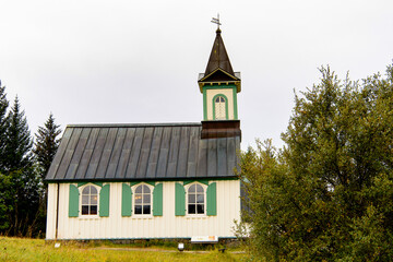 Fototapeta premium House in Thingvellir, a national park founded in 1930. World Heritage Site