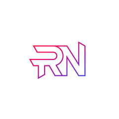 RN letters logo line design, vector
