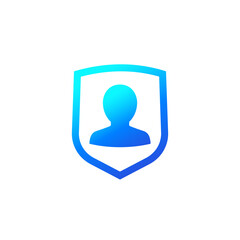 user privacy, security icon on white
