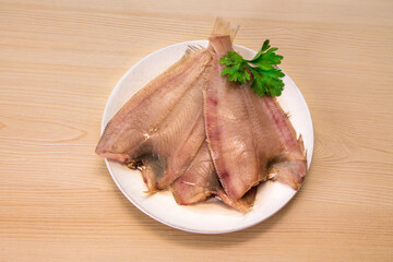 fresh fish, roosters with parsley