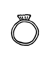 A ring is painted in doodle style. Ring icon, vector illustration. Flat design style. vector ring icon illustration isolated on white background, ring icon Eps10. ring icons graphic design vector