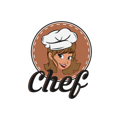 Fototapeta premium chef women design isolated on white background,Lady Chef Logo Template Design Vector