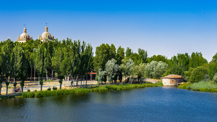 Fototapeta na wymiar It's Beautiful landscape of the old city of Salamanca, Spain. UNESCO World Heritage