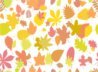 Seamless pattern of autumn leaves.