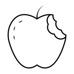 Bite apple icon vector illustration