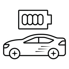 Electric car battery icon vector