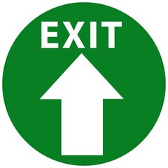 Social distancing concept for preventing coronavirus covid-19 with green exit sign