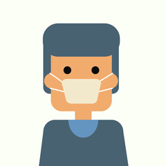 man in mask  ,covid 19 potect  cartoon   concept  vector eps.10