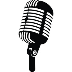 retro microphone on white background