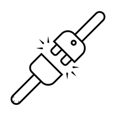 Electric socket with a plug. Connection and disconnection