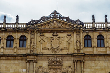 Fototapeta na wymiar It's Facade of the old Alcala University, Alcala de Henares, Spain