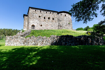 Fototapeta na wymiar Raseborg Castle (Finnish: Raaseporin linna, Swedish: Raseborgs slott), a medieval castle in Finland, build in 14th century