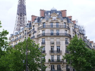 Some buildings in Paris center. june 2020
