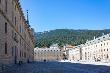 Fototapeta na wymiar It's Royal Monastery of San Lorenzo, El Escorial, Madrid, Spain. UNESCO World heritage site