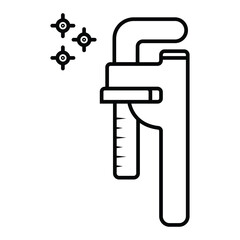 pipe wrench icon vector illustration