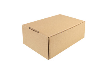  cardboard box or Brown corrugated carton box   isolated on white background with clipping path included.