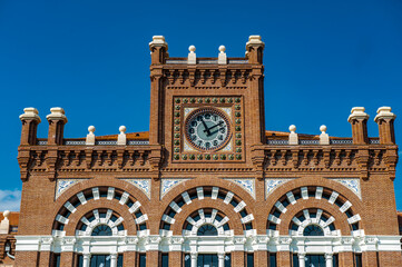 It's Railway station of RENFE in Aranjuez, Spain. RENFE is the main railway operator in Spain.