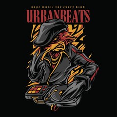 Urban Beats Hiphop Style Illustration