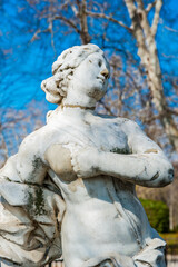Fototapeta na wymiar It's Sculpture in the Isla garden (Jardin de Isla), Aranjuez, Spain