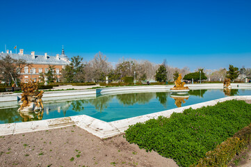 It's Fountain in front of the Palacio Real in Aranjuez, Spain