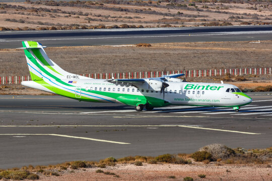 Binter Canarias ATR 72-600 Airplane Gran Canaria Airport In Spain