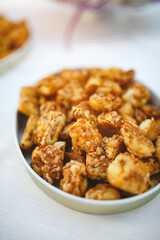 Delicious cheese puff pastries in a white box