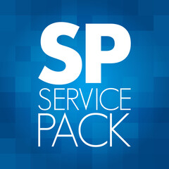 SP - Service Pack acronym, technology concept background