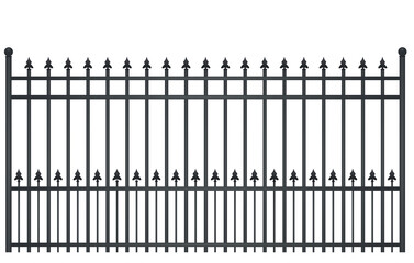 Grey steel fence. vector illustration