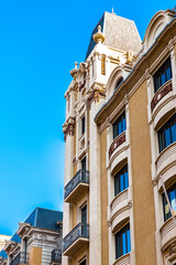 It's Architecture of the Via Laietana in Barcelona, Spain. Via Laietana was projected in 1879 and it's a a major thoroughfare