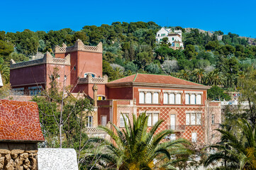 It's Park Guell, Barcelona, Spain