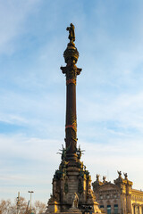Fototapeta na wymiar It's Monument to Christopher Columbus in Barcelona, Spain.