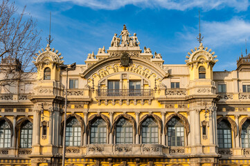 It's Building of the Port of Barcelona in the Port Vell, Barcelona, Catalonia, Spain