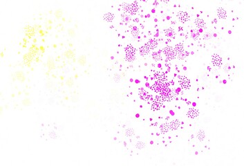 Naklejka premium Light Pink, Yellow vector backdrop with memphis shapes.