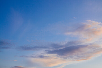 picturesque view of endless blue summer sky with clouds 