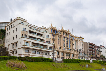 It's Buildings of the the Bay de la Concha, San Sebastian, Basque Country, Spain.