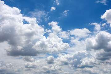 Naklejka na ściany i meble Nature of blue sky with white cloud