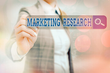 Writing note showing Marketing Research. Business concept for process of gathering and interpreting...